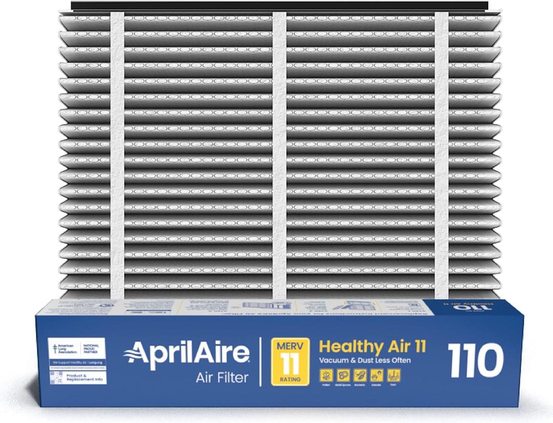 AprilAire 110 Replacement Filter for AprilAire Whole House Air Purifiers - MERV 11, Clean Air & Dust, 16x20x4 Air Filter (Pack of 1)