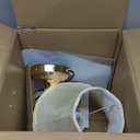 Classical Tiffany European Style Table Lamp Fabric Drum Shade and Gold Base American Decor Classic Bedside Desk Nightstand Table Lamp for Bedroom Living Room