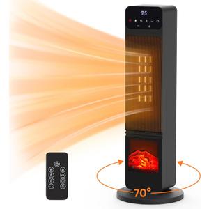 OLIXIS Space Heater, 1500W Portable Electric Tower Heater with Adjustable Thermostat, Timer and Remote Control, Overheating & Tip-Over Protection, 26 Inch Indoor Heater for Home Office Bedroom