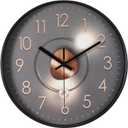 PATIKIL 12 Inch Modern Wall Clock, Silent Non-Ticking Wall Clocks Sweep Mechanism Battery Operated Modern Style for Office Home Living Room Kitchen Decoration, Silver Gray Orange