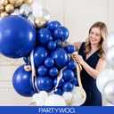 PartyWoo Blue Balloons 140pcs Different Sizes of 18 12 10 5 Inch Navy Blue Balloon Arch Kit Garland for Birthday Gender Reveal Baby Shower Graduation Retirement Bachelorette Party Decorations Blue-Y59