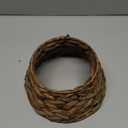 7.5-Inch Mini Christmas Tree Collar, Handcrafted Woven Hyacinth Holiday Rattan Tree Skirt Accessory-Brown