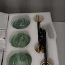 Bathroom Light Fixtures, 3-Light Green Vanity Lights with Unique Leaf Texture Glass Shade, Modern Matte Black and Gold Bathroom Wall Lamp for Mirror Hallway Cabinet Living Room