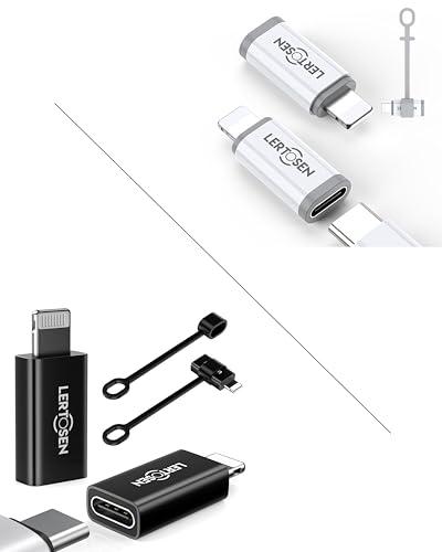 LERTOSEN USB C to Lightning Adapter 4 Pack, Black