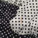 SOLY HUX Women's Y2k 3 Piece Outfits Polka Dots Crop Tube Top Long Sleeve Shirts and Shorts Party Rave Clothes Black and White M