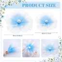 4 Pcs Wedding Giant Flowers Decorations 24 Inch 16 Inch 3D Large Silk Flowers Artificial Faux Floral Backdrop for Wedding Graduation Bridal Shower Party Supplies(Blue Gradient)