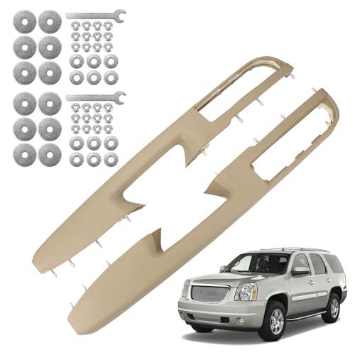 80995 Front Driver & Passenger Side Armrest - Repair Compatible with Chevy Silverado Avalanche Tahoe Suburban & GMC Sierra Yukon 2010-2014, Door Release Handle Above Armrest - GM# 84127282 (Tan)