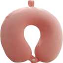 Travel Pillow - Memory Foam Neck Pillow Support Pillow,Luxury Compact & Lightweight Quick Pack for Camping,Sleeping Rest Cushion (Pink)