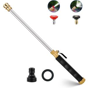 2026 Upgraded Jet Nozzle Power Washer for Garden Hose, 2-In-1 High Pressure Wand with 2 Different Nozzles and Quick Connectors, High Pressure Washer Tools For Patio Car Pet Window Washing (black)
