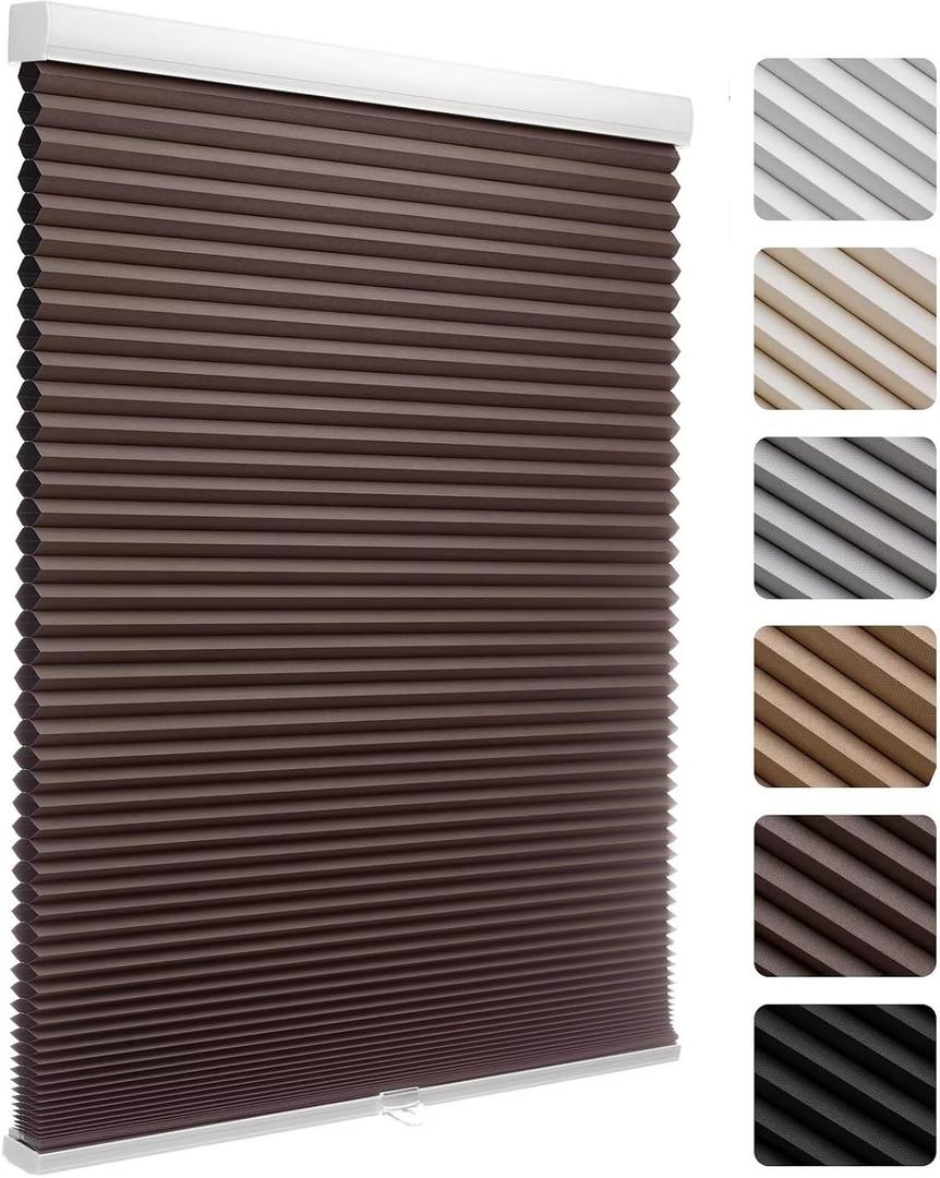 MYshade Cordless Blackout Cellular Shades, 1.5" Honeycomb Window Blinds for Bedroom & Nursery, Thermal Insulated, Noise Reducing, Privacy Shades, Inside or Outside Mount (40" W x 72" H, Taupe)