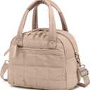 LEDAOU Lunch Box for Women Lunch bag Quilted Puffer Lunch Box with Adjustable Strap Insulated Reusable Lunch Tote for Work School Picnic Travel