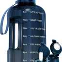 AQUAFIT 128 oz Water Bottle with Time Marker - Straw & Chug Lid - BPA Free 1 Gallon Gym Water Bottle with Handle - Big Gallon Jug (Nebula, 128 Ounces)