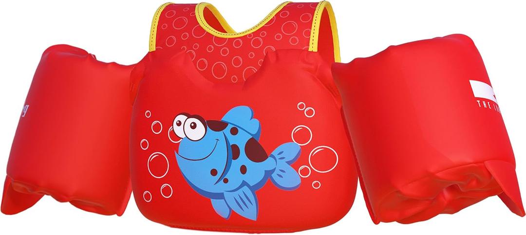 Dark Lightning Toddler Swim Vest for Kids Ages 2-7, Kids Floaties with Arm Wings, USCG Approved Pool Swim Vest for Boys Girls, 33-55 lbs (Fish) One Size