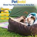 Petbobi Dog Tie-Out Cable and Stake - 20ft Heavy Duty Cable with Spring, No Tangle, 16in Ground Stake, Ideal for Yard, Camping and Beach, Suitable for Small Medium Large Dogs Up to 120 lbs, Blue