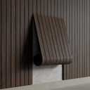 YU LI 3DH Peel and Stick PVC Slat Wall Panel 118"x15.75" Self-Adhesive Thick Faux Smoked Wood Grain Wallpaper Panel 3D Soundproof Wall Panels for Walls & Ceilings