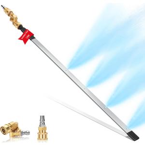 Foinwer 24''Portable Radiator Cleaning Wand,2000 PSI Radiator Flush and Cleaner Tool,Quick Cleaning,Two 1/4''Quick Coupler,Radiator Pressure Washer Tool Fit for Household Cars,Trucks,RV Radiators