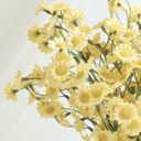 Floroom 24pcs Yellow Small Artificial Flowers Faux Silk Daisies Fake Wildflowers with Stems for DIY Wedding Bouquets Floral Arrangements Party Decor Centerpieces Decorations (Vase Not Included)