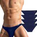 Avidlove Underwear Men's 4 Pack Classic Low Rise Stretchy Hip Briefs Bikini (Medium)