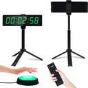YZ Gym Timer Clock for Home Gym, Fitness Timer with Stopwatch Button, Large Digital Stopwatch Countdown Clock, 12/24H Digital Wall Clock, with Stand