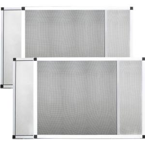 Expandable Window Screen 2 Pack - [Cat Proof Stainless Steel Mesh] Fits 28"-54" Wide x 20" High, Adjustable Aluminum Replacement Window Screens for Sliding Windows, White (Medium)