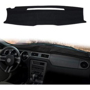 Dashboard Cover Dash Cover Mat Pad Carpet Custom Fit for Ford Mustang 2010 2011 2012 2013 2014 (Black)