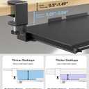 HUANUO Keyboard Tray Under Desk, Pull Out Keyboard Tray with C Clamp Mount, 26.5 W x 11.8 D Slide Out Computer Keyboard Drawer Mouse Tray for Typing, Black