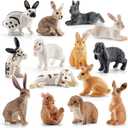 Realistic 14 PCS Easter Bunny Figurines Rabbit Animal Figures Toys | Farm Animal Toy for Cake Toppers, Easter Egg Fillers, Party Favors for Toddlers, Easter Decor, Spring Decorations for Home