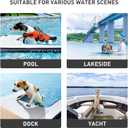 Inflatable Large Dog Water Ramp Float Floating Ramp-Swimming Pets Up to 200 Pounds Large Dogs-Inflatable Stairs for Boats, Docks, with Pump/Rope/Repair Kit - PVC Anti-Slip Fabric (Black)