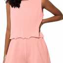 Girls Summer Outfits 2 Piece Sleeveless Crop Tank Top and Short Sets Vacation Beach Peach Pink 7-8 Years