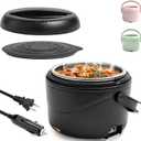 Aotto Electric Lunch Box, 40 oz Portable Food Warmer Heater, Lunch Warmer Portable for Work/Office/Car/Travel 12V/24V/110V 3-in-1, Warming Soup & Meal, Spill-Free, Men & Women's Gifts, Black