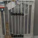 Babelio Metal Baby Gate, 29-43" Auto Close Easy Install Pet Gate PressGuard P7, Extra Wide Walk Thru Child Safety Gate, 30" Tall Pressure Mounted Dog Gate for Doorways & Stairs, White