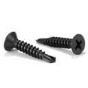 #8 x 1 Sheet Metal Screws 100Pcs 410 Stainless Steel Flat Head Fast Self Tapping Screws Black Oxide by SG TZH
