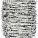 Real Barbed Wire, 1320FT, 4 Point Barbed Wire Roll 18 Gauge, Fence for Crafts, Critter Deterrent, Bird Feeder, Garden