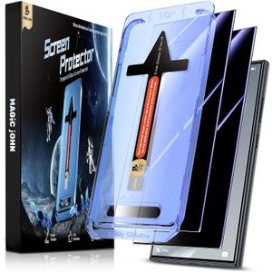 MAGIC JOHN 2 Pack for Samsung Galaxy S24 Ultra Privacy Glass Screen Protector 6.8 inch, 28 Anti-spy Tempered Glass Film, Auto Dust-Elimination Installation, Bubble Free, Case Friendly