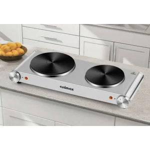 Cusimax Portable Electric Stove For Cooking With 1800w Power Temperature Control,Double Electric Hot Plate,Ceramic Glass Infrared Burner For All Cookware And Home, Dorm, Rv(Sliver)