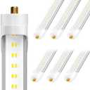 ELEKICO 8FT LED Bulbs, Super Bright 72W 9000lm 5000K, T8 T10 T12 LED Tube Lights, FA8 Single Pin T8 LED Lights, Clear Cover, 8 Foot LED Bulbs to Replace Luminous Light Bulbs (Pack of 10)