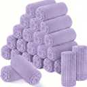 Buryeah 24 Pcs Flannel Throw Blankets Bulk Outdoor Wedding, Light Purple, 50 x 60 inches