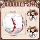 6 Pcs Baseball Party Decorations 4" W x3 H Round Glass Vases Cute Bubble Flower Vase for Centerpieces Baseball Fans Gift and Sport Party Favors Decoration