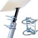 Antenna Mast Pipe Mount Works with Starlink Pipe Adapter Pole Mounting kit Connect Pipes to Poles Adapter,Heavy Duty Universal Antenna/Weather/WiFi Roof Pole Mount V-Clamp Bracket