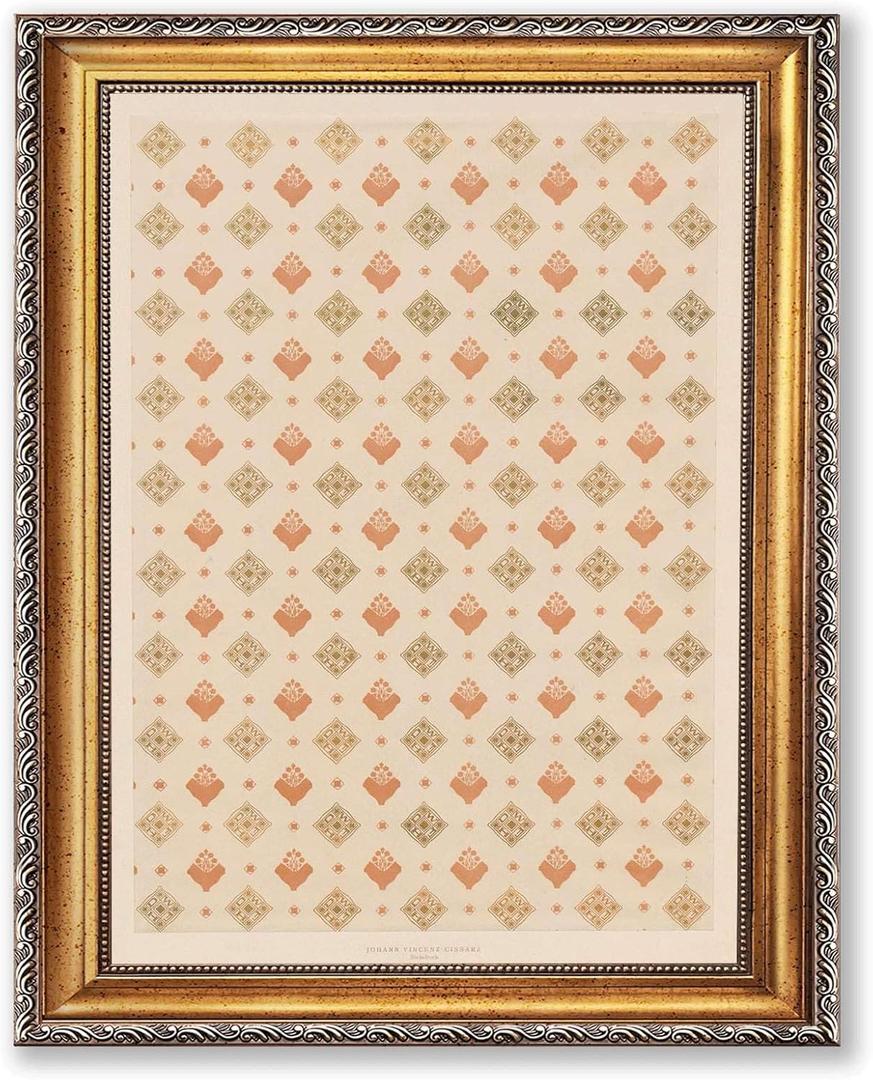 Vintage Framed Floral Pattern Wall Art Canvas Print Oil Paintings Reproduction World Classics Retro Poster, Painting, Pictures, Art Print Elegant Home Decor, Decoration for Living Room Apartment (Retro Framed,12L"x16W")