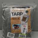 Tarp 10x12FT,16 Mil Heavy Duty Tarps,Waterproof Tarp with Grommets and Reinforced Edges,Tear & Fade & UV Resistant,Multipurpose Poly Tarpaulin for Pool,Car,Firewood,Boat(270GSM,Silver/Brown)