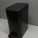 TIPGO Slim Bathroom Trash Can with Lid Soft Close, Step Pedal, 6 Liter / 1.6 Gallon Stainless Steel Trash Bin, Small Garbage Cans for Bedroom, Office, Kitchen (Matte Black)