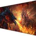 Japanese Desk Mat Dragon Castle Desk Pad Game Aesthetic Mouse Pad Large Gaming Mousepad Extended Keyboard Pad 31.5 x 11.8 in Laptop Computer Mouse Keyboard Mouse Pads for Desk Decor Mat.