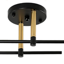 Sputnik Light Fixture, 2 Lights Industrial Black Modern Sputnik Chandelier Semi Flush Mount Ceiling Light Fixture for Bedroom, Dining Room, Bathroom, Hallway, Living Room (2-Lights Black&Gold)