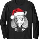 Joyful Armadillo Santa on Armadillo Christmas Long Sleeve T-Shirt, 2 XL