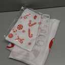 6 Pcs Christmas Candy Shower Curtain Sets Bathroom Set with Waterproof Shower Curtain 72 x 72 Inches Toilet Lid Cover Towel U Shaped Rugs Non Slip Bath Mat Hook for Bathroom Decor