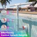 Solar Pool Fountain with Light, Dual-Head Adjustable Spray, Extended 8000mah Battery, 10-Color 4-Mode LED Lights, Auto Dusk Sensor & Timer, Pool Fountains for Inground/Above Ground Pools