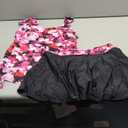 Daci Women's Tankini Swimsuits Swim Suits Women 2 Piece Tummy Control Bathing Suits with Skirt L Pink Flower