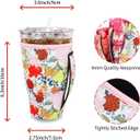 4Pack Reusable Iced Coffee Sleeve Insulator Sleeves for Cold Drinks Beverages, Neoprene Cup Holder for Most Coffee, Fits 30-32oz Large Cups (Blooming Bright)