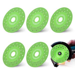 5pcs Diamond Rock Slab Grinding Disc Set Diamond Saw Blades Vacuum Brazed Ultra-Thin Multi-Pore Abrasive Discs for Cutting Porcelain, Glass, Ceramic Tile, Granite (Size:4.5'')